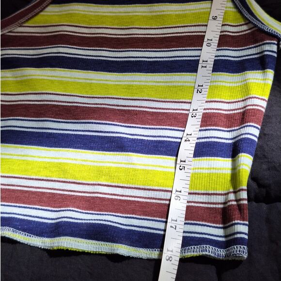 Urban Outfitters Crop Tank Top Women's Medium Striped Lightweight Rave Coachella - Picture 5 of 7